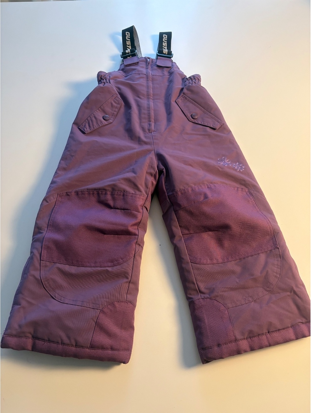 Gusti Purple Kids Snow Pants with Adjustable Suspenders